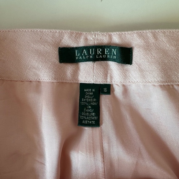 NWT Lauren Ralph Lauren 100% Linen Wide Leg Pants Size 16 Summer Preppy Casual - Picture 3 of 8